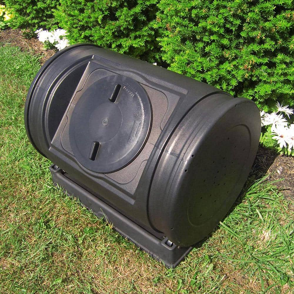 Black 7 Cu Ft Plastic Outdoor Tumbler Composter