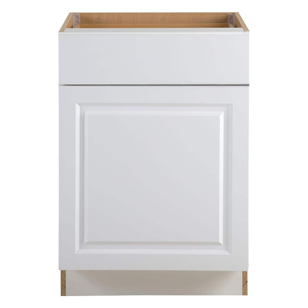 Hampton Bay Benton 24 In W X 24 5 In D X 34 5 In H Assembled Base   White Hampton Bay Assembled Kitchen Cabinets Bt2435b Wh 64 1000 