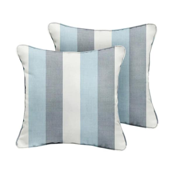 SORRA HOME Sunbrella Direction Dew Square Indoor/Outdoor Corded Throw Pillow (2-Pack)