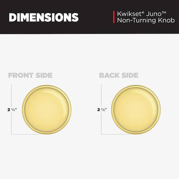 Kwikset Juno Polished Brass Half-Dummy Door Knob with