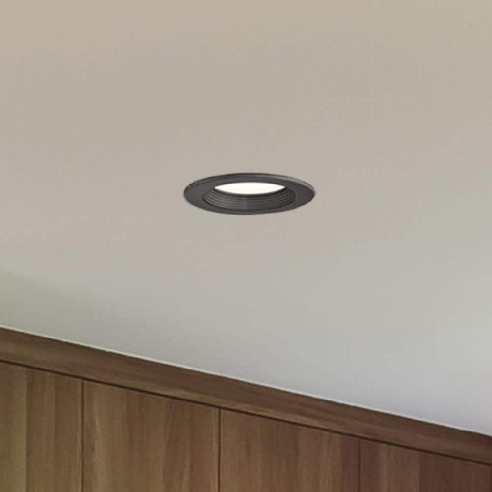 4-Inch Bronze LED Recessed Ceiling Light with Baffle Trim