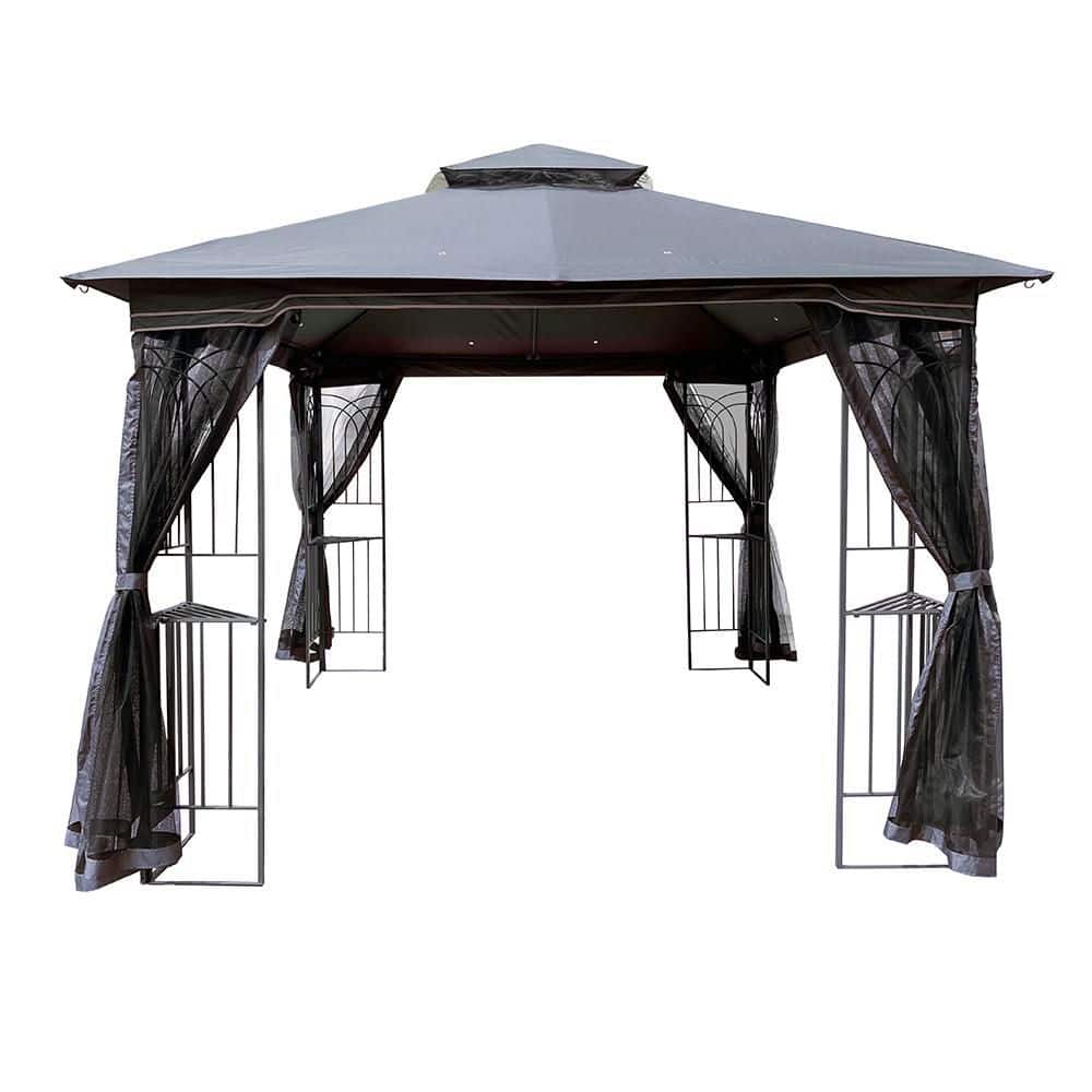 10 ft. x 10 ft. Outdoor Gazebo with Double Roof, Mosquito Net and Sturdy Galvanized Steel Frame for Garden and Backyard price history on PriceWatchPro