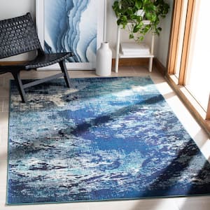 Madison Navy/Ivory 8 ft. x 10 ft. Abstract Gradient Area Rug