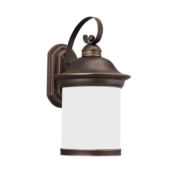 Generation Lighting Hermitage 1-Light Antique Bronze Outdoor 19.75 in. Wall Lantern Sconce