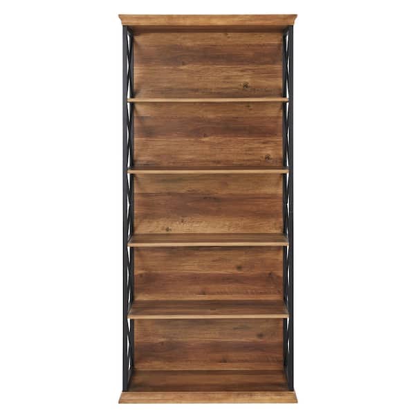 TRIBESIGNS WAY TO ORIGIN Kaduna 70.9 in. Tall Brown Wooden 5-Shelf