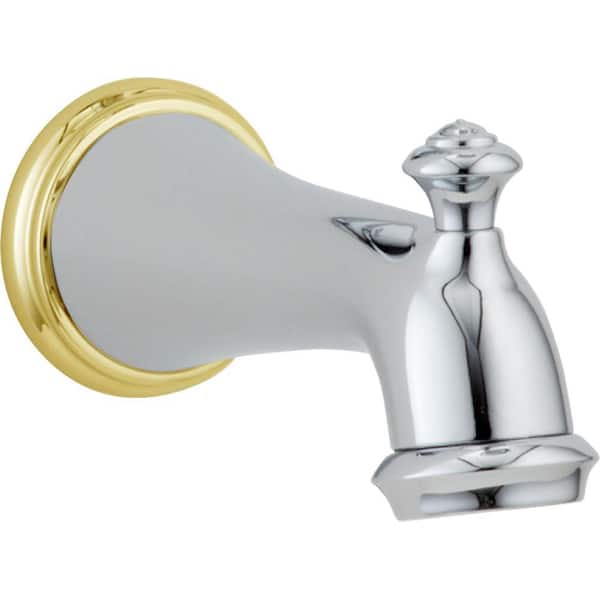Delta Victorian Pull-Up Diverter Tub Spout in Chrome and Polished Brass