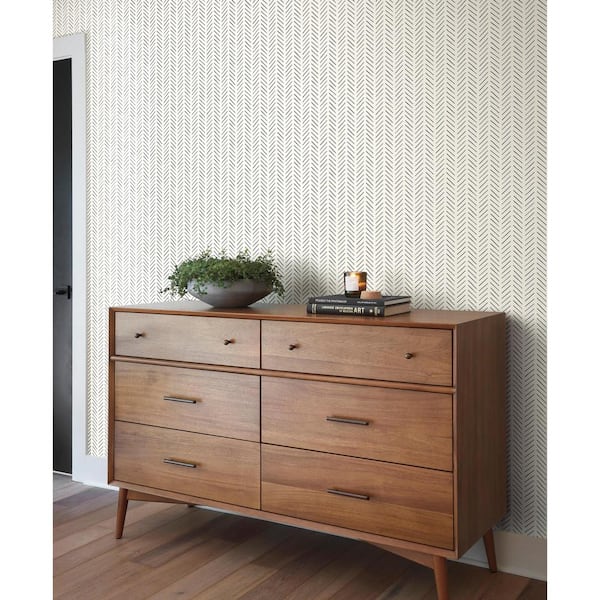 Pick-Up Sticks Black Paper Peel & Stick Repositionable Wallpaper Roll (Covers 34 Sq. Ft.)