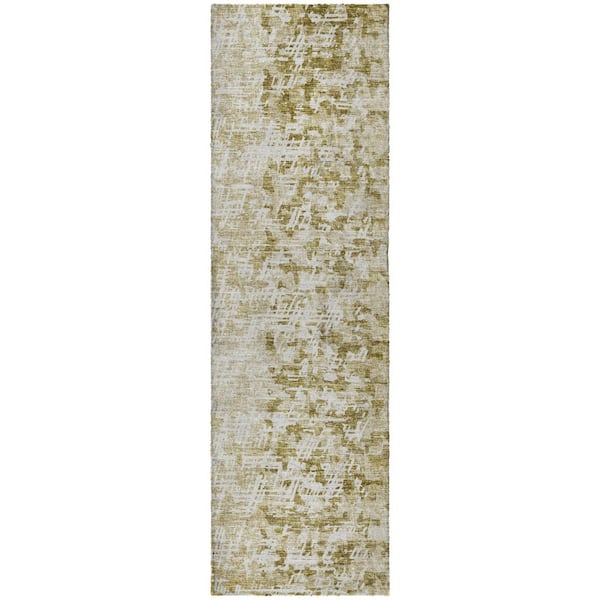 Dream Shag Premium Machine Washable Abstract ADS721 Taupe 2 ft. x 7 ft. Runner Rug