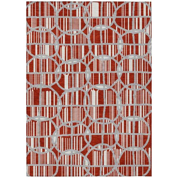 Chantille Machine Washable Indoor/Outdoor Abstract ACN2769 Red 3 ft. x 5 ft. Area Rug