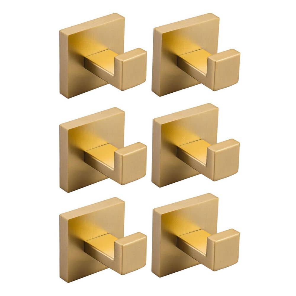 Stainless Steel Single J-Hook Robe/Towel Hook in Gold 6 Pack price history on PriceWatchPro