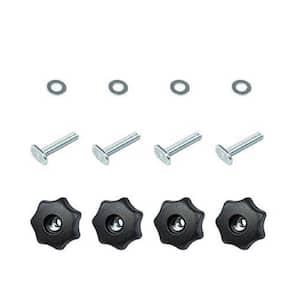 T-Track Knob Kit with 7 Star 1/4 in. -20 Threaded Knobs, Bolts and Washers for Woodworking Jigs and Fixtures (Set of 4)