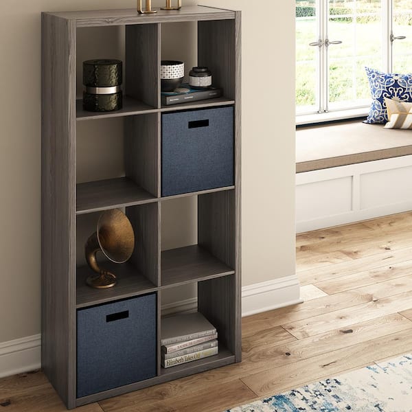 Organizer Storage Unit Organizer Shelf 8 Fabric Cube Bins Bookcase Room Divider 
