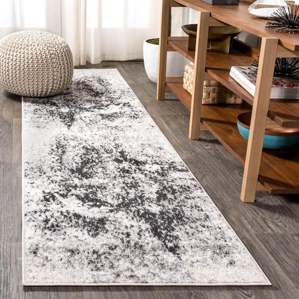 Dune Modern Abstract Cream/Gray 2 ft. x 8 ft. Runner Rug