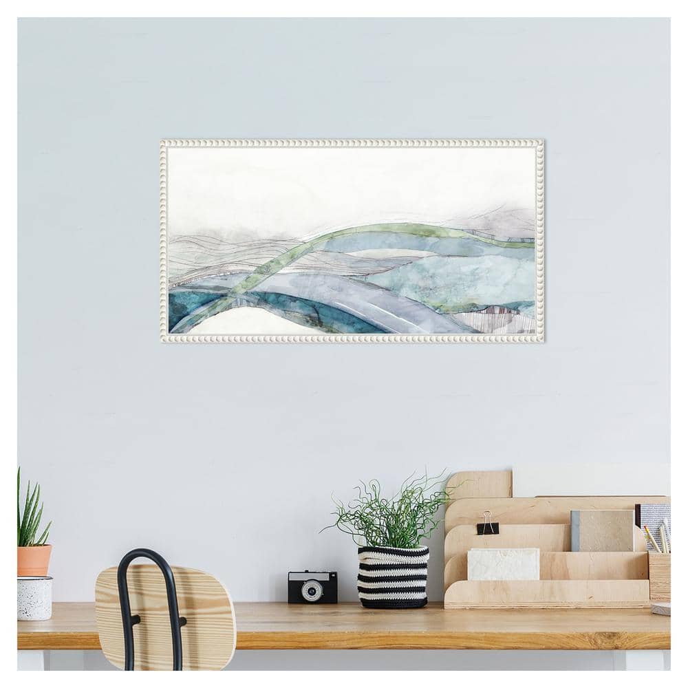 Way of Water Abstract Landscape Canvas Art with White Floater Frame