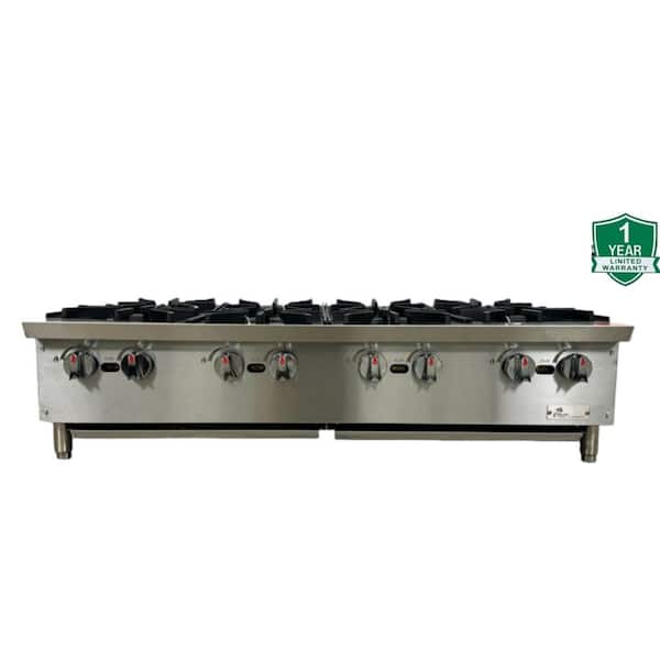 NSF 48 ins Eight burner gas heavy hot plates range commercial use only