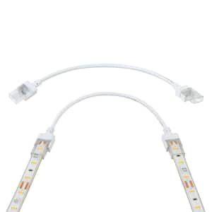 White/Single Color IP67 Outdoor Tape to Tape Connector Cord (2-Pack)