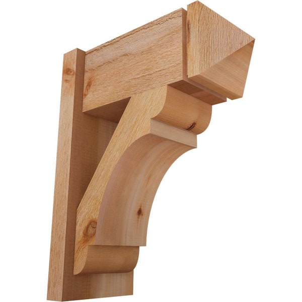 Ekena Millwork 8 in. x 22 in. x 18 in. Olympic Arts and Crafts Rough Sawn Western Red Cedar Outlooker