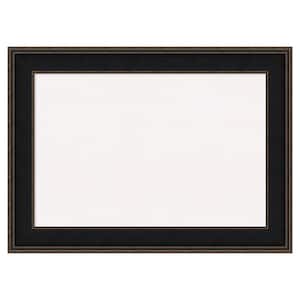 Mezzanine Espresso Wood White Corkboard 44 in. x 32 in. Bulletin Board Memo Board