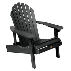 Hamilton Black Folding and Reclining Plastic Adirondack Chair