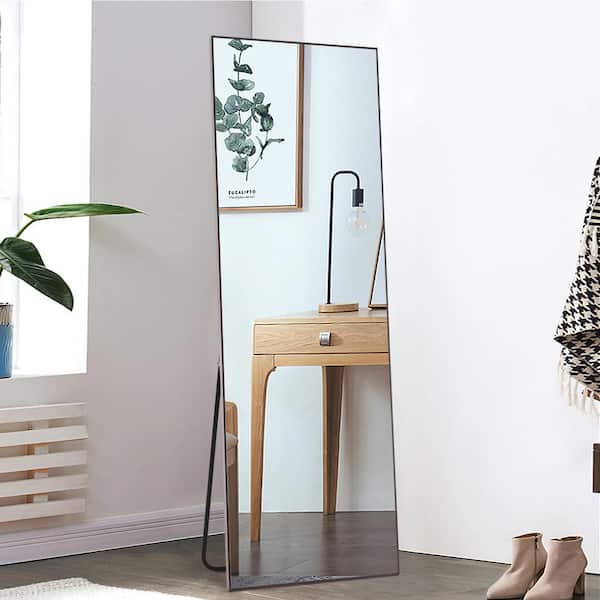 Dovelina Oversized Brown Plastic Beveled Glass Glam Mirror (65 in. H X 22 in. W)
