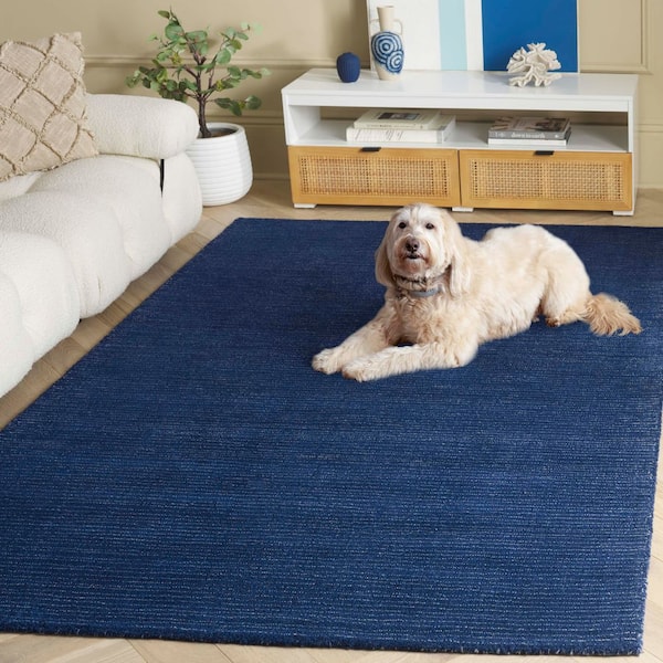 SAFAVIEH Abstract 5 ft. x 8 ft. Navy/Blue Solid Color Area Rug