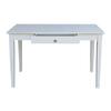 International Concepts 48 in. Rectangular White 1 Drawer Writing Desk with Solid Wood Material OF07-41