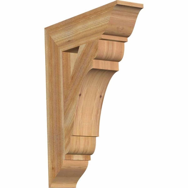 Ekena Millwork 6 in. x 32 in. x 24 in. Western Red Cedar Olympic Traditional Rough Sawn Bracket