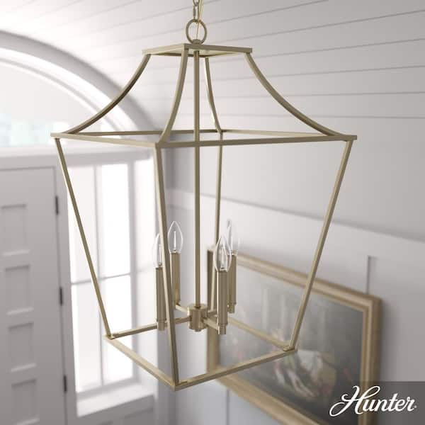 Hunter Laurel Ridge 4-Light Alturas Gold Lantern Pendant Light