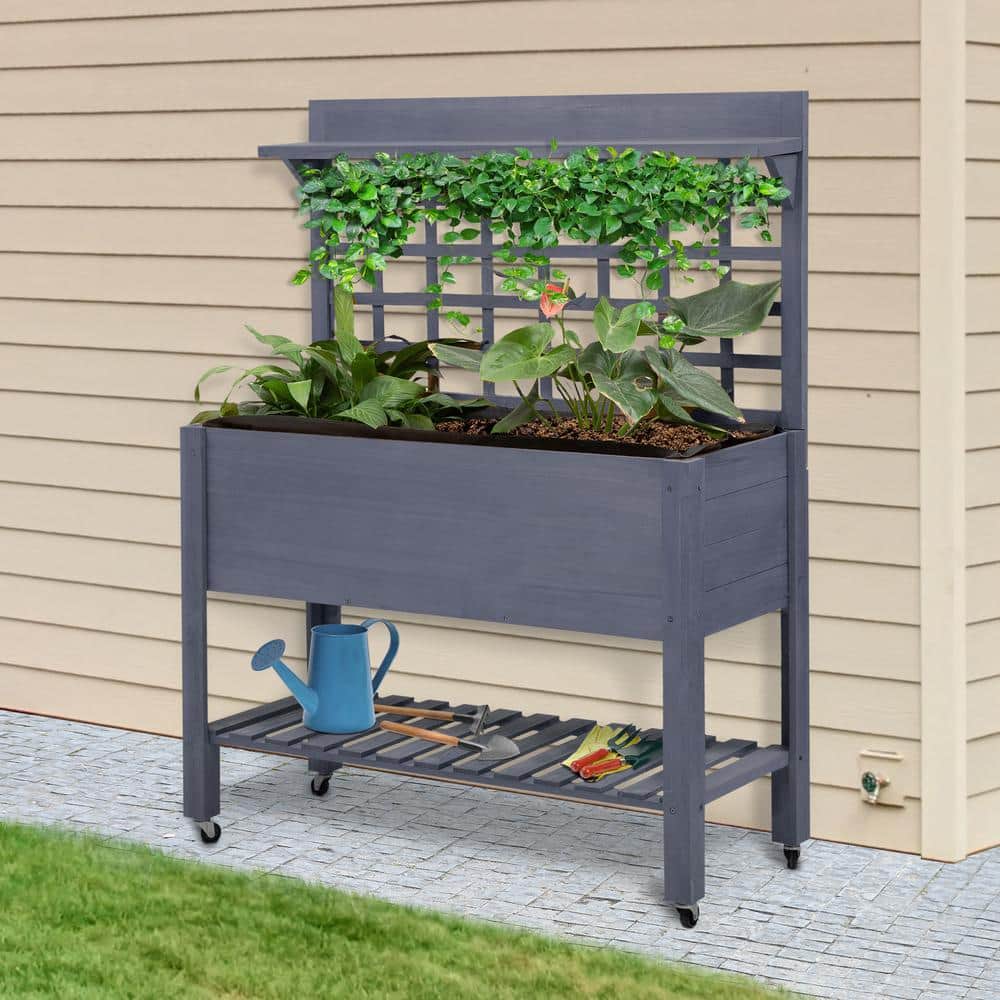 41.3 in. W Wood Outdoor Raised Beds