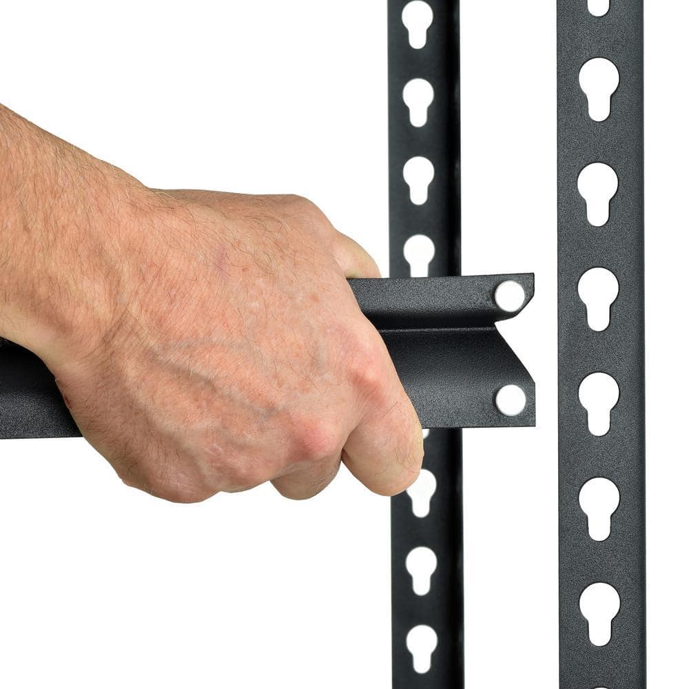 Heavy-Duty Black Steel 5-Shelf Adjustable Storage Rack