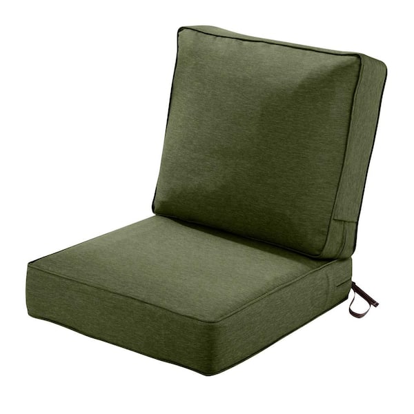 Classic Accessories 25 in. W x 25 in. D x 5 in. T (Seat) 25 in. W x 22 in. H x 4 in. T (Back) Outdoor Lounge Cushion Set in Heather Fern