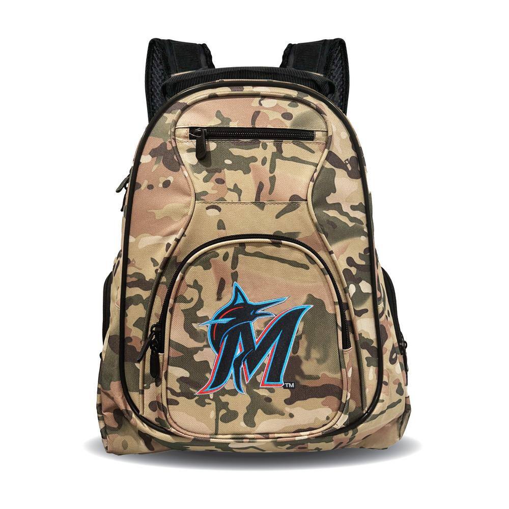 Miami Marlins 19 in. Premium Laptop Backpack-CAMO