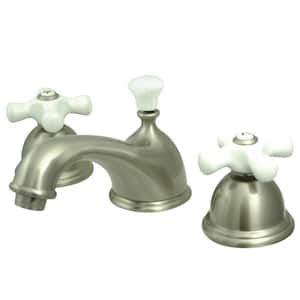 Restoration 8 in. Widespread 2-Handle Bathroom Faucet in Brushed Nickel