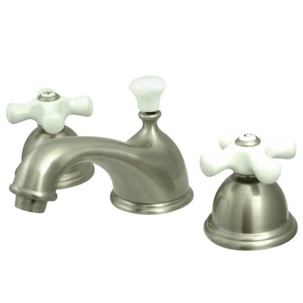 Kingston Brass Restoration 8 in. Widespread 2-Handle Bathroom Faucet in Brushed Nickel
