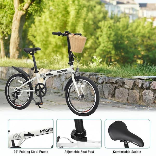 Tenleaf 20 in. Folding City Bike for Adults-6-Speed Steel Frame