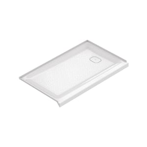 Aspirations 60 in. L x 36 in. W Single Threshold Alcove Shower Pan Base with Right Drain in White