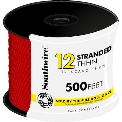 500 ft. 12 Red Stranded CU THHN Wire