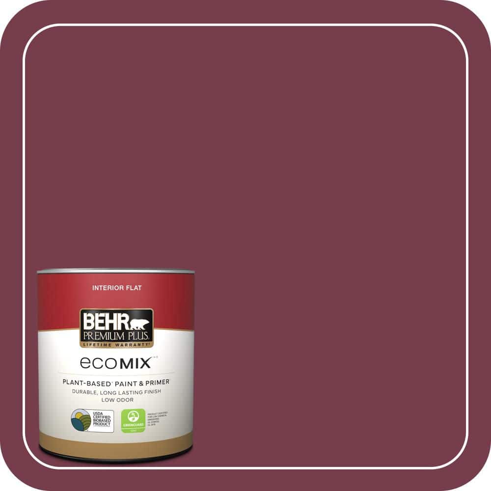 1 qt. #ICC-110 Vintage Merlot Flat EcoMix Plant-Based Interior Paint & Primer product image for price tracking