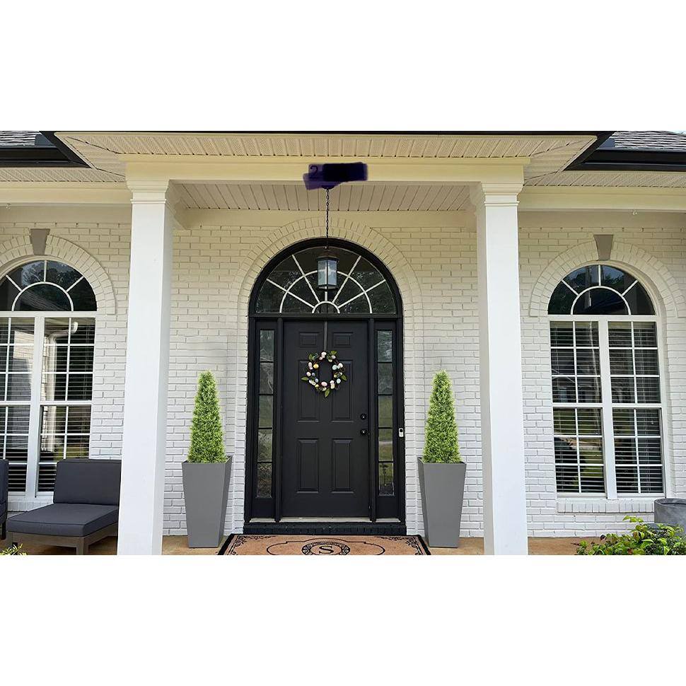 48'' Green Plastic Boxwood Topiary Trees in Black Pots