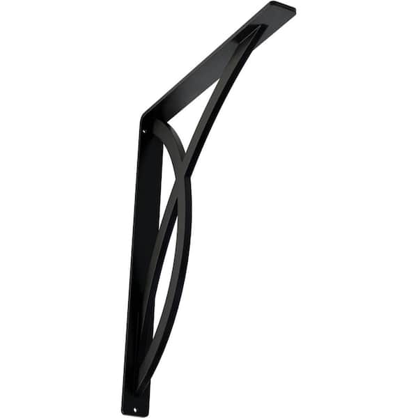 Ekena Millwork 1-1/2 in. x 15 in. x 12 in. Wrought Iron Single Center Brace Miller Bracket