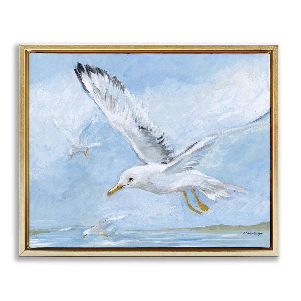 Scenic Seagulls Flying by Susan Winget 1 Piece Gold Floater Frame Animal Graphic Art Print 25 in. x 31 in. price history on PriceWatchPro