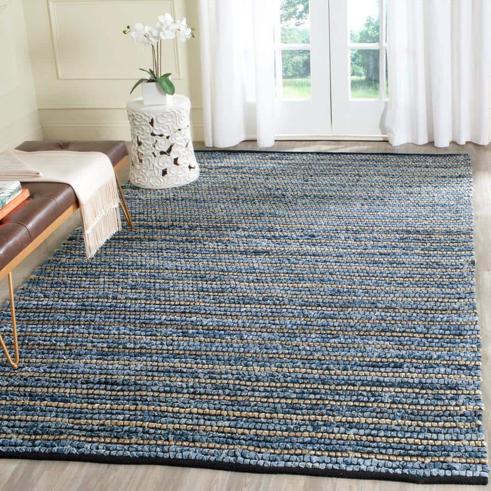 Cape Cod Blue Cotton Handmade 6' x 9' Area Rug