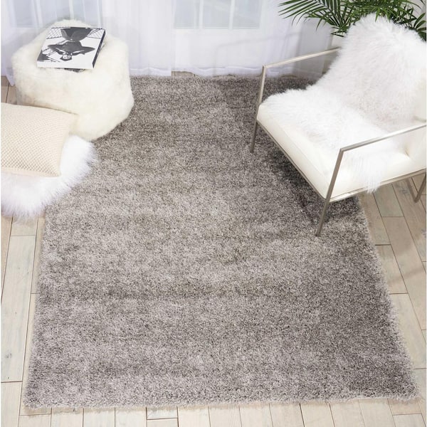 Nourison Escape Grey 8 ft. x 10 ft. Shag Modern Area Rug 229250