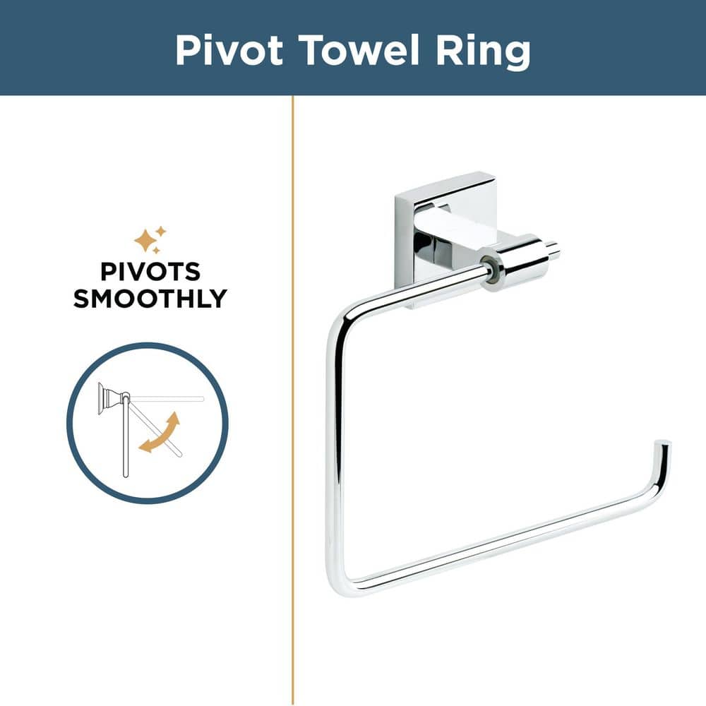 Maxted Polished Chrome Wall Mounted Towel Ring