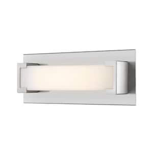 Elara 7.5-Watt 1-Light Brushed Nickel Integrated LED Wall Sconce Light with Frosted Acrylic Shade