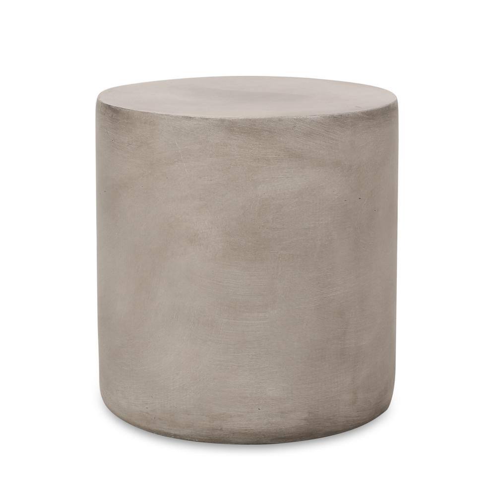 Light Gray Round Concrete Outdoor Accent Table
