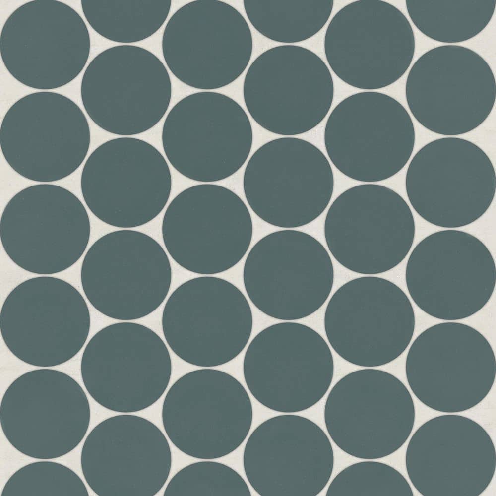 Sample-Marin 2 in x 2 in Matte Penny Round Mosaic Wall Ceramic Tile Sample in Ocean Teal price history on PriceWatchPro