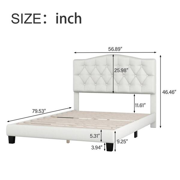 Boosicavelly Beige Wood Frame Queen Platform Bed with Saddle Boosicavelly Beige Wood Frame Queen Platform Bed with Saddle