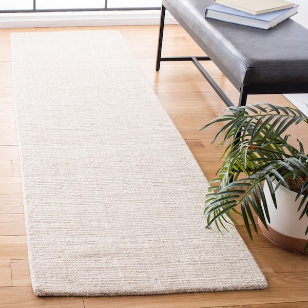 Natural Fiber 2 ft. x 8 ft. Beige Solid Color Runner Rug