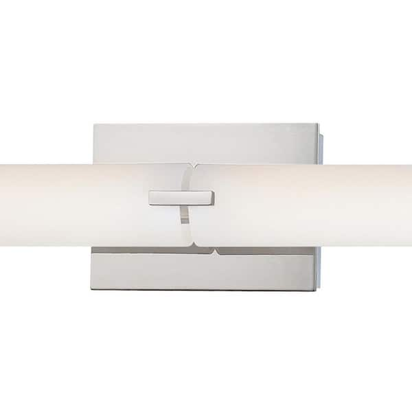 Tube 100-Watt Equivalence Chrome Integrated LED Bath Light